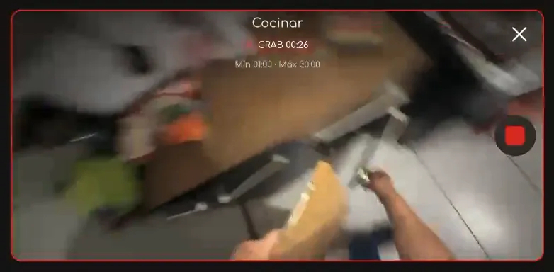Grabación en la app con la imagen corrida y borrosa